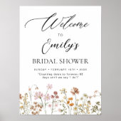 Affiche de bienvenue fleur sauvage Fête des mariée (Devant)