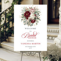 Affiche de bienvenue Fleurs Bourgogne Bohème Verdu