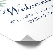 Affiche de bienvenue Floral Succulent Fête des mar (Coin)