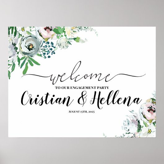 Affiche de bienvenue florale (Devant)