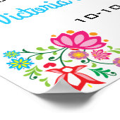Affiche de bienvenue florale de la fiesta mexicain (Coin)
