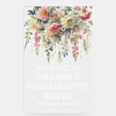 Affiche de bienvenue florale en acrylique gelée (Recto)