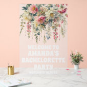 Affiche de bienvenue florale en acrylique gelée (Mariage)