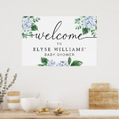 Affiche de bienvenue florale Hydrangea Bleue (Cuisine)