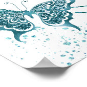 Affiche de bienvenue florale turquoise Quinceanera (Coin)