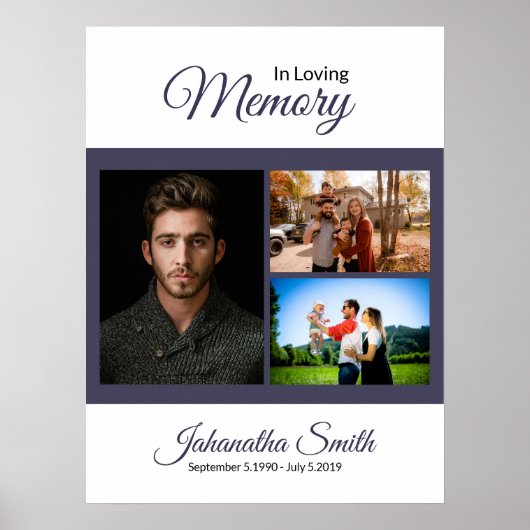 Affiche de bienvenue funéraire Modèle de collage (Devant)