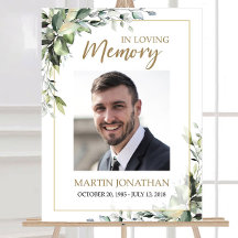 Affiche de bienvenue funéraire Modèle, Eucalyptus