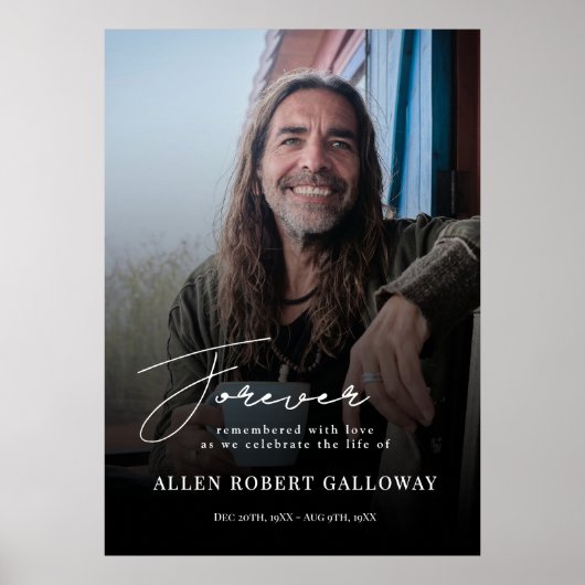 Affiche de bienvenue funéraire moderne Elegant Scr (Devant)