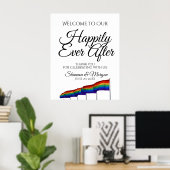 Affiche de bienvenue gay pride Rainbow Mariage (Bureau à domicile)