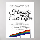 Affiche de bienvenue gay pride Rainbow Mariage (Devant)