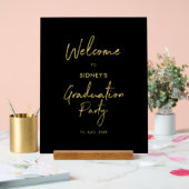 Affiche de bienvenue Gold & Black Modern Graduatio (Mariage)
