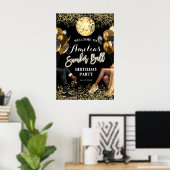 Affiche de bienvenue Gold et Black Basket Ball Par (Bureau à domicile)