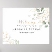 Affiche de bienvenue Gold Green Foliage Engagement (Devant)