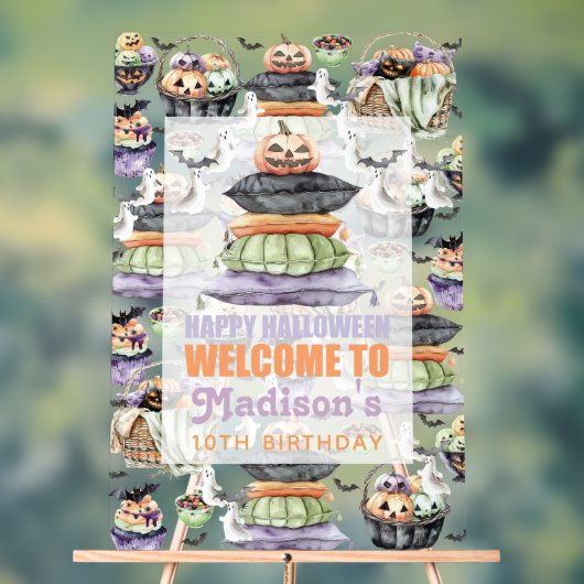 Affiche de bienvenue Halloween personnalisée (Neutre)
