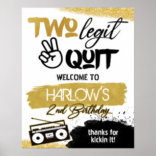 Affiche de bienvenue Hip hop Gold Two Legit Two Qu