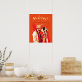 Affiche de bienvenue indienne Mariage Couple (Cuisine)