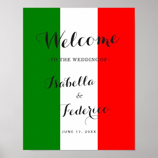 Affiche de bienvenue | Italie Mariage italien (Devant)