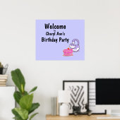 Affiche de bienvenue Kitty Cat and Cake Party (Bureau à domicile)