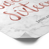 Affiche de bienvenue Marbre Faux Rose Sweet sixtee (Coin)