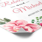 Affiche de bienvenue Mariage à enveloppes florales (Coin)