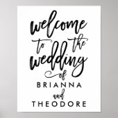 Affiche de bienvenue Mariage à main chic (Devant)