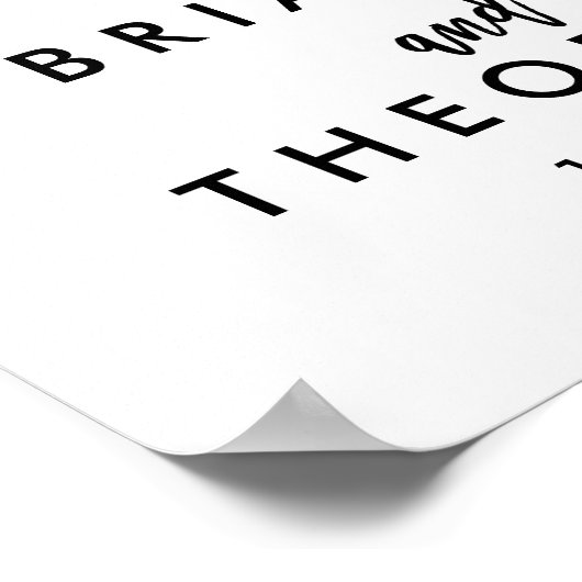 Affiche de bienvenue Mariage à main chic (Coin)