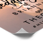 Affiche de bienvenue Mariage à main chic noir (Coin)