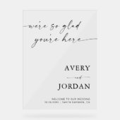 Affiche de bienvenue Mariage acrylique, accueil mi (Recto)