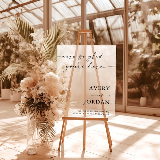 Affiche de bienvenue Mariage acrylique, accueil mi