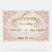 Affiche de bienvenue Mariage acrylique avec Floral (Recto)