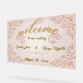 Affiche de bienvenue Mariage acrylique avec Floral (Angle)