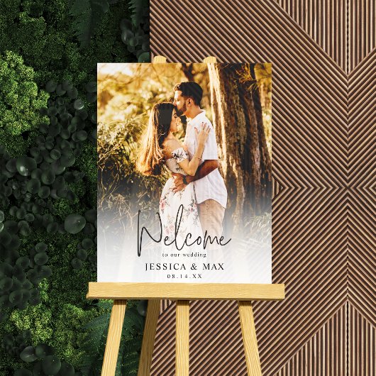 Affiche de bienvenue Mariage acrylique avec photo