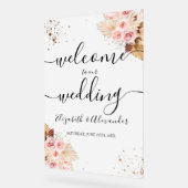 Affiche de bienvenue Mariage acrylique gelée | Boh (Angle)