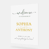 Affiche de bienvenue Mariage acrylique minimaliste (Angle)