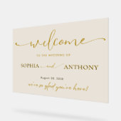 Affiche de bienvenue Mariage acrylique minimaliste (Angle)