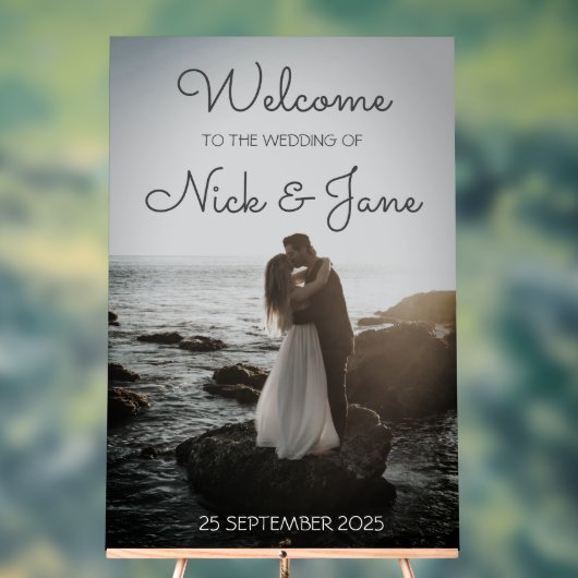 Affiche de bienvenue Mariage acrylique personnalis (Neutre)