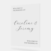 Affiche de bienvenue Mariage acrylique propre et m (Angle)