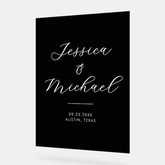 Affiche de bienvenue Mariage acrylique simple et m (Angle)