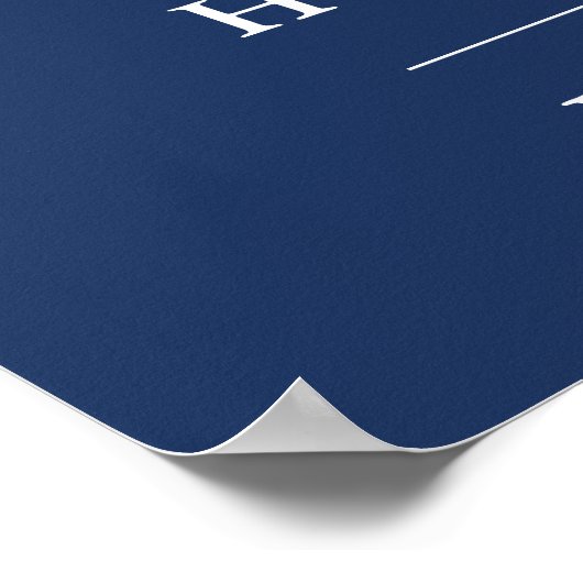 Affiche de bienvenue Mariage Ancre bleu marine (Coin)