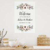 Affiche de bienvenue Mariage Anemone Bouquet (Cuisine)