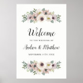Affiche de bienvenue Mariage Anemone Bouquet (Devant)