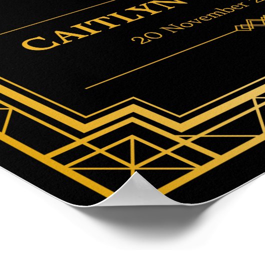 Affiche de bienvenue mariage | Art déco (Coin)