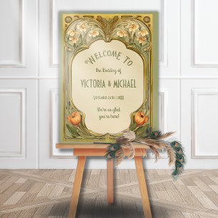 Affiche de bienvenue Mariage Art Nouveau Floral