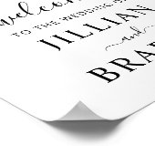 affiche de bienvenue mariage aux fleurs bleues pou (Coin)