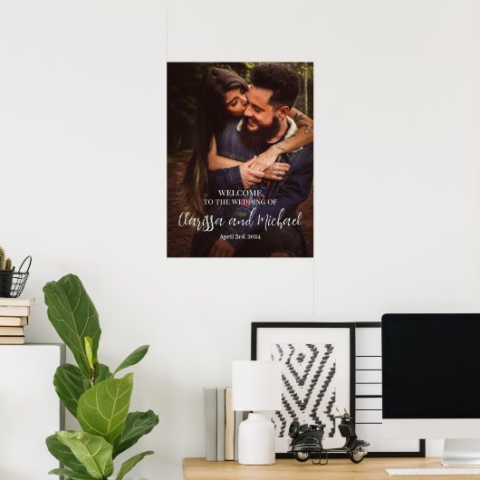 affiche de bienvenue mariage avec photo (Bureau à domicile)