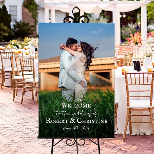 affiche de bienvenue mariage avec photo