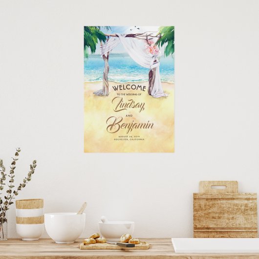 Affiche de bienvenue Mariage Beach Arbor (Cuisine)