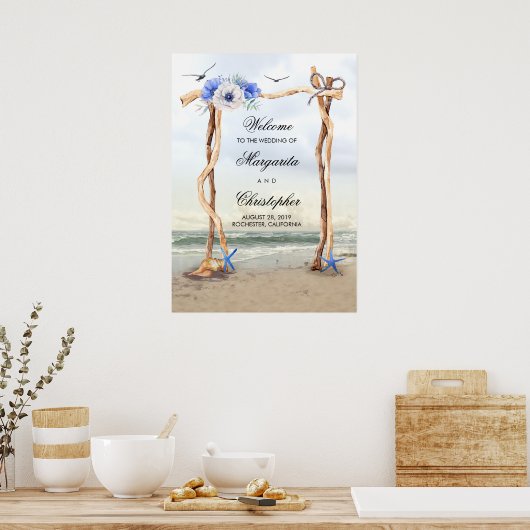 Affiche de bienvenue Mariage Beach Arbor (Cuisine)
