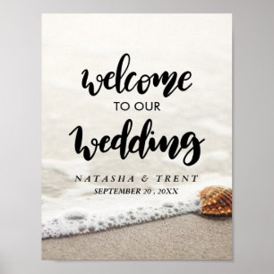 Affiche de bienvenue Mariage Beach Waves