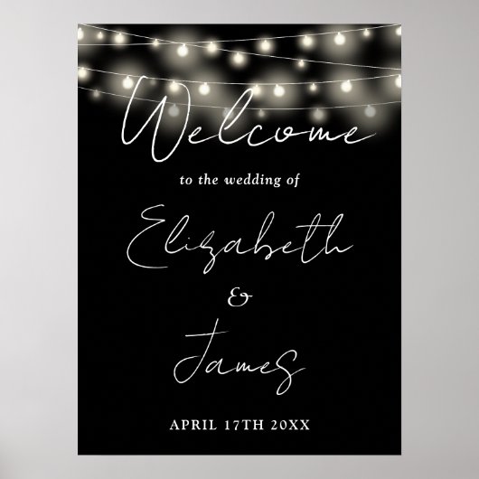 Affiche de bienvenue Mariage Black And White (Devant)